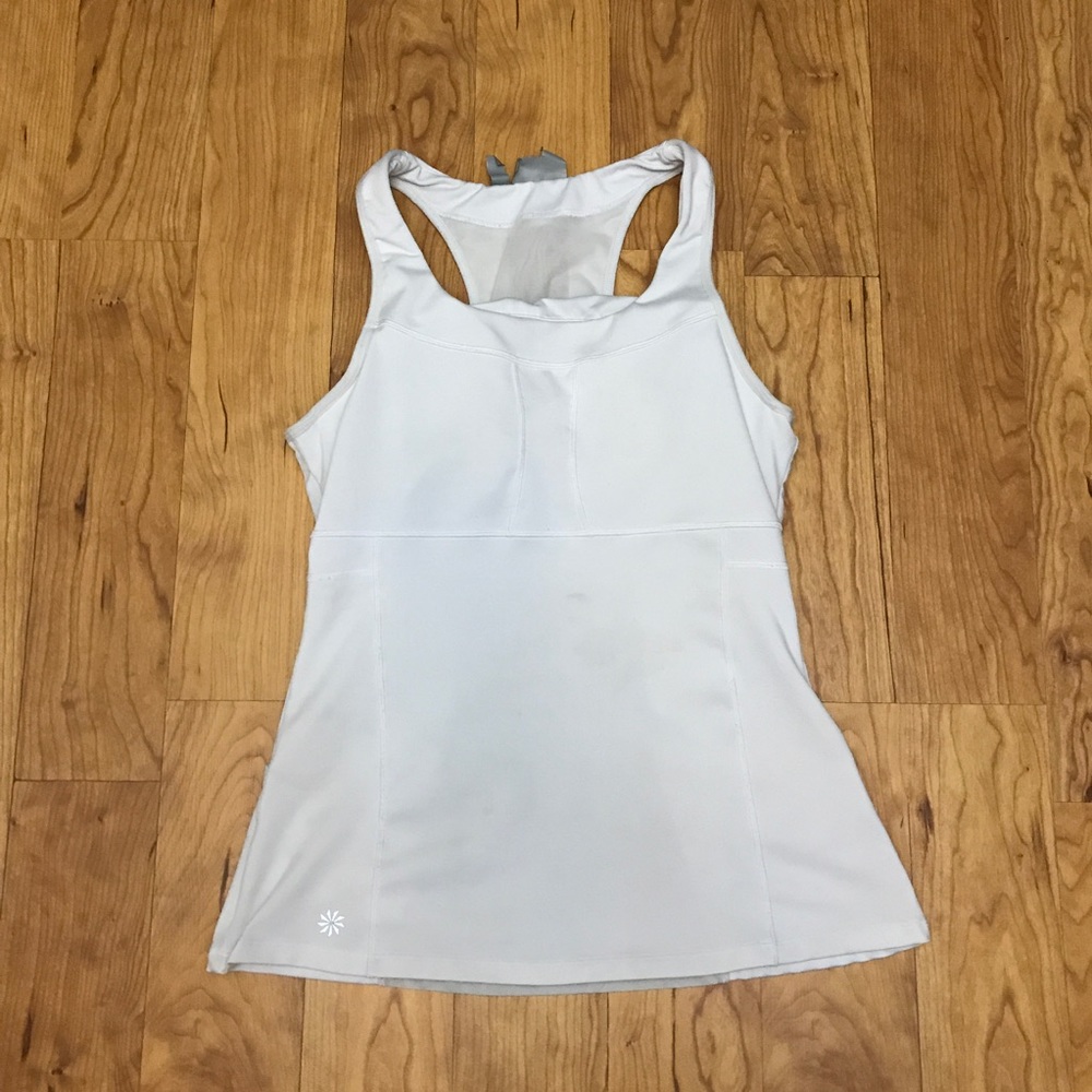 Athleta White Sheer Panel Tank Top M
